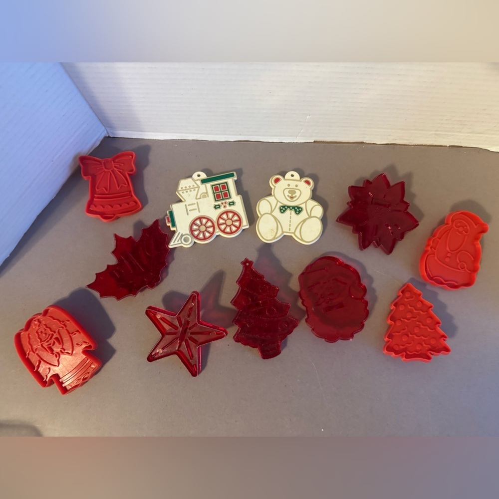 Vintage Red and White Cookie Cutters
